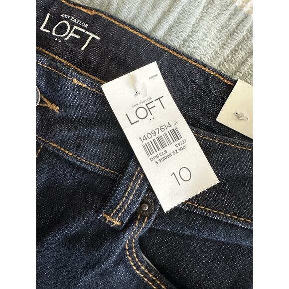New Ann Taylor Loft Women's Curvy Skinny Dark Wash Denim Blue Jeans Size 10 NWT - Picture 5 of 7